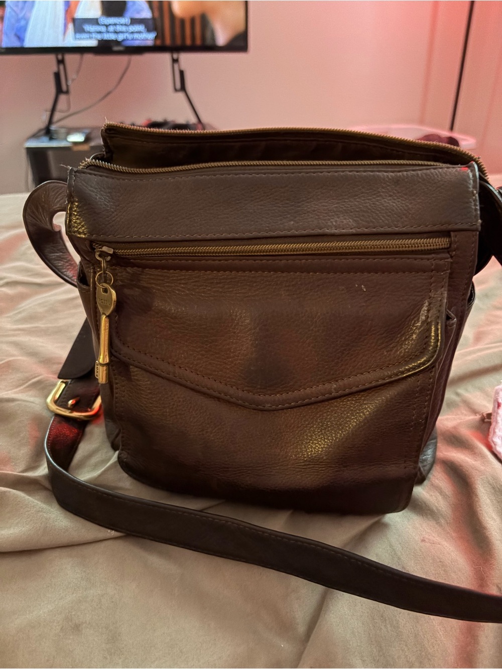 Dark Brown Leather Crossbody Bag - Classic Everyday Carry